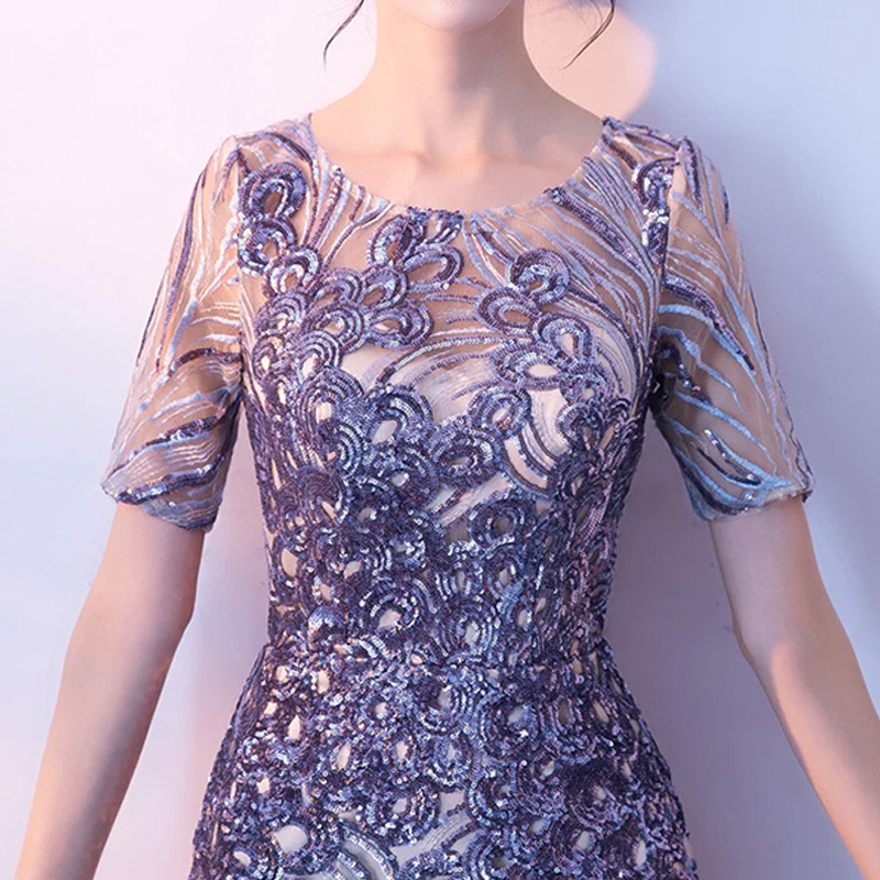hongfeng offers custom made prom dress in gorgeous purple, designed for elegant occasions.